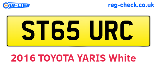 ST65URC are the vehicle registration plates.