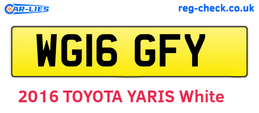 WG16GFY are the vehicle registration plates.
