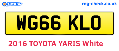 WG66KLO are the vehicle registration plates.