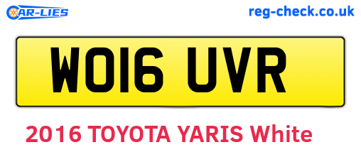 WO16UVR are the vehicle registration plates.