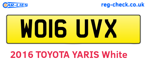 WO16UVX are the vehicle registration plates.