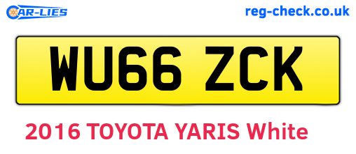 WU66ZCK are the vehicle registration plates.
