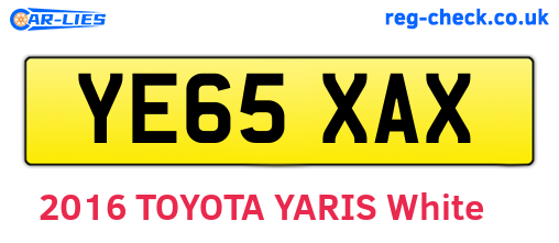 YE65XAX are the vehicle registration plates.