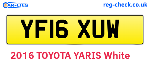 YF16XUW are the vehicle registration plates.
