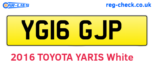 YG16GJP are the vehicle registration plates.