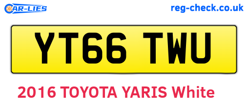 YT66TWU are the vehicle registration plates.