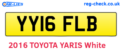 YY16FLB are the vehicle registration plates.