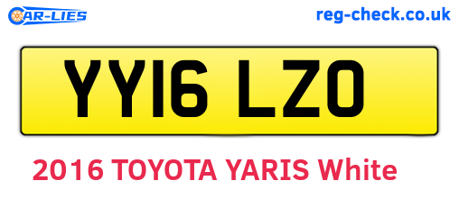 YY16LZO are the vehicle registration plates.