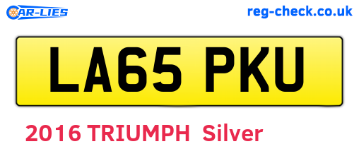 LA65PKU are the vehicle registration plates.