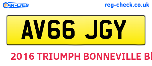 AV66JGY are the vehicle registration plates.