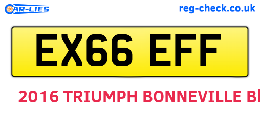 EX66EFF are the vehicle registration plates.