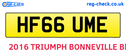HF66UME are the vehicle registration plates.