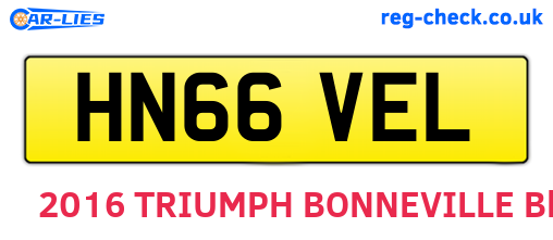 HN66VEL are the vehicle registration plates.