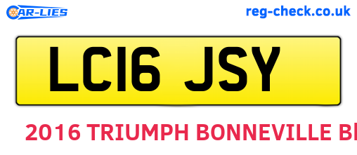 LC16JSY are the vehicle registration plates.
