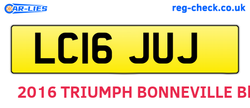 LC16JUJ are the vehicle registration plates.