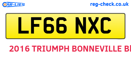 LF66NXC are the vehicle registration plates.
