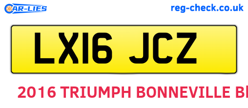 LX16JCZ are the vehicle registration plates.