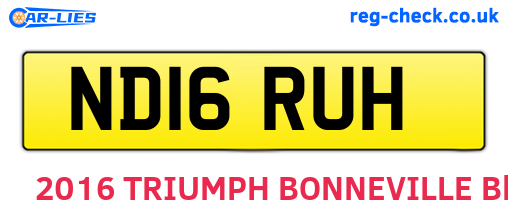 ND16RUH are the vehicle registration plates.