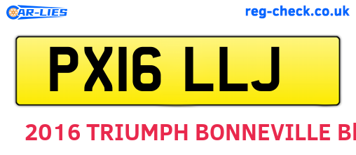 PX16LLJ are the vehicle registration plates.
