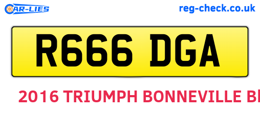 R666DGA are the vehicle registration plates.