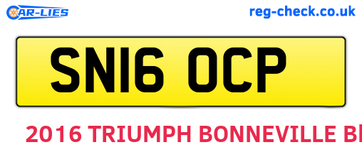SN16OCP are the vehicle registration plates.