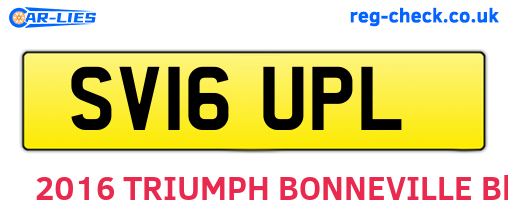 SV16UPL are the vehicle registration plates.