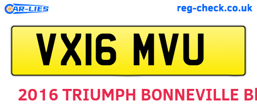 VX16MVU are the vehicle registration plates.