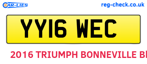 YY16WEC are the vehicle registration plates.