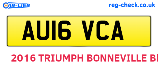 AU16VCA are the vehicle registration plates.