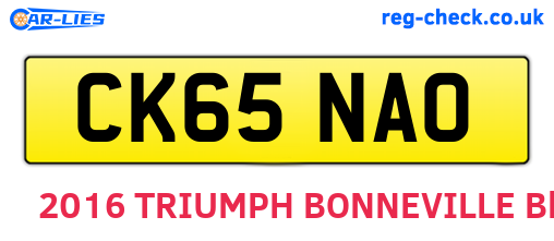 CK65NAO are the vehicle registration plates.