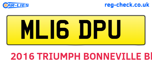 ML16DPU are the vehicle registration plates.