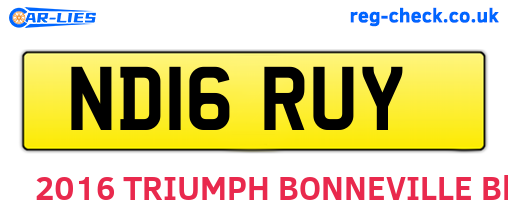 ND16RUY are the vehicle registration plates.