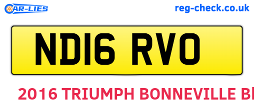 ND16RVO are the vehicle registration plates.