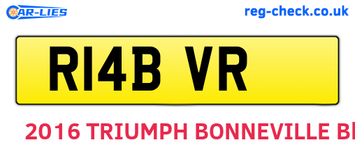 R14BVR are the vehicle registration plates.