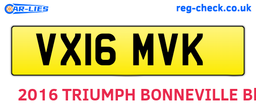 VX16MVK are the vehicle registration plates.