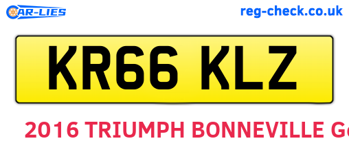 KR66KLZ are the vehicle registration plates.