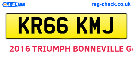 KR66KMJ are the vehicle registration plates.