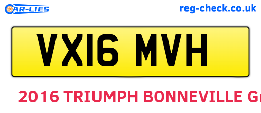 VX16MVH are the vehicle registration plates.
