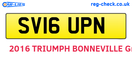 SV16UPN are the vehicle registration plates.