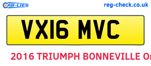VX16MVC are the vehicle registration plates.