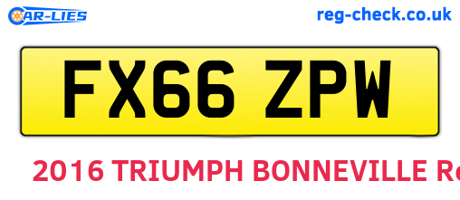 FX66ZPW are the vehicle registration plates.