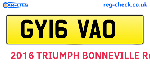 GY16VAO are the vehicle registration plates.