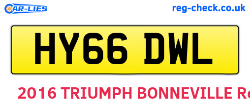 HY66DWL are the vehicle registration plates.