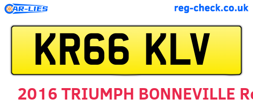 KR66KLV are the vehicle registration plates.