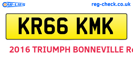 KR66KMK are the vehicle registration plates.