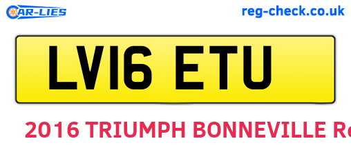 LV16ETU are the vehicle registration plates.