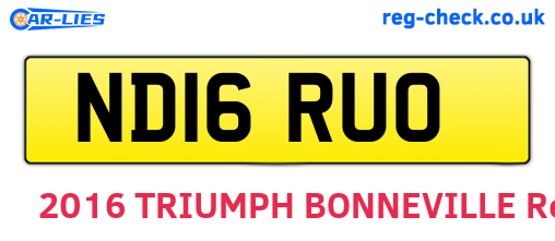 ND16RUO are the vehicle registration plates.