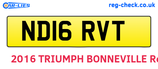 ND16RVT are the vehicle registration plates.