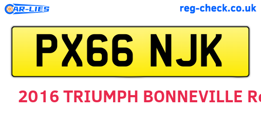PX66NJK are the vehicle registration plates.