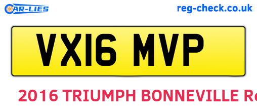 VX16MVP are the vehicle registration plates.